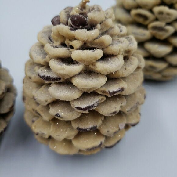 Pine Cone Tree Candle Set of 4 Wax Dept 56 Winter Decor Light Vintage Soap Scent - Picture 5 of 11